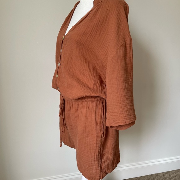 Z Supply Terracotta V-Neck Romper - Size L - Picture 4 of 11